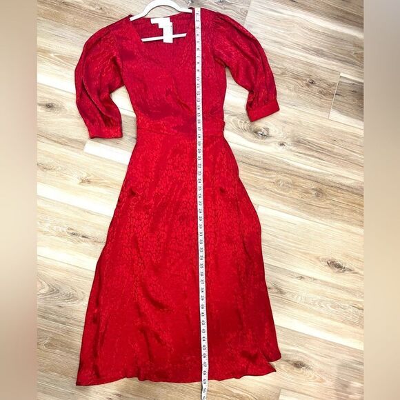 MICHAEL MICHAEL KORS Subtle Cheetah Print 3/4 Sleeve Wrap Dress Size Small - Picture 10 of 11